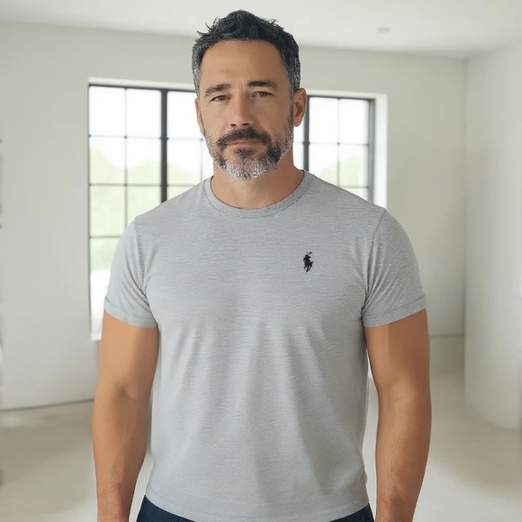 POLO RALPH LAUREN XXL Heathered Gray Short Sleeve Tee R $60 - Picture 1 of 5